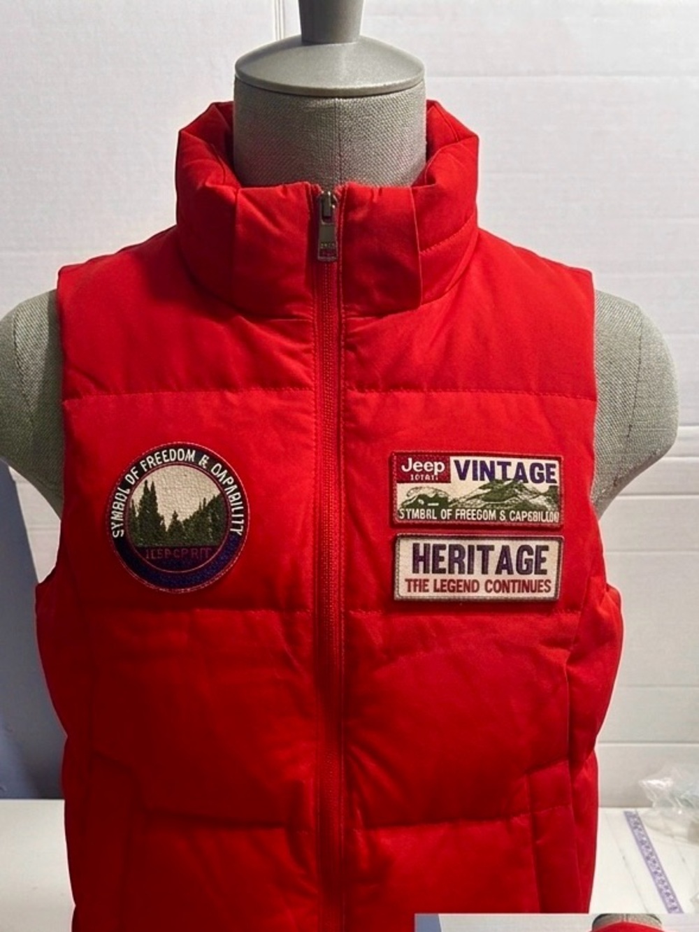 Jeep Heritage Down Puffer Vest Kids Red Back to School Layering